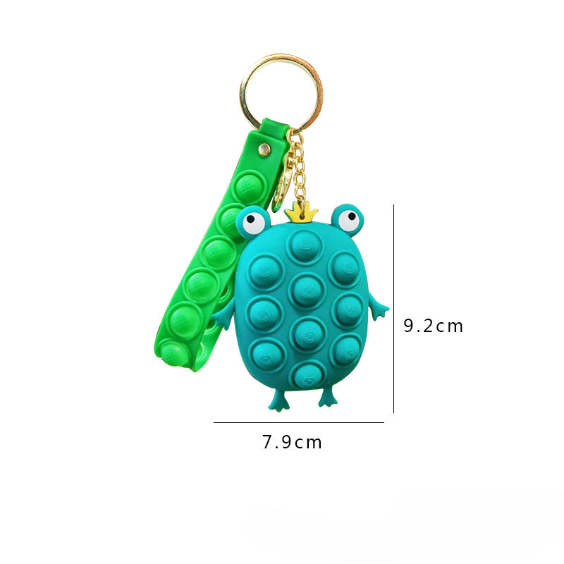 Wholesale PVC Fun Frog Squeeze Ball Keychain